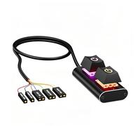 RGB Power, External Computer Button Module, 2 Meter Extension Cable with LED Light, Mechanical ABS Control, Desktop Accessory with Color Design, PC Controller for Home Office