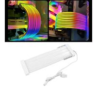 RGB PSU Cables ARGB PC Cable 200mm, 5V 3 Pin Bendable Silicone Sync PC Power Cable for PC Motherboard Graphics Card Power Supply, 56pcs LED Beads