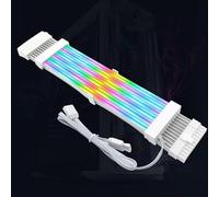 Rgb PSU Cables, Rgb Power Extension Cable Addressable Support Rgb Cable Extension Pc Rgb Pc Cables 5V 3 Pin Synchronized 18AWG ARGB PSU Cable for Desktop (24PIN Motherboard ARGB