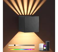 RGB Smart Wall Light, LED Indoor Wall Lamp Up Down Dimmable Modern Wall Sconce Lighting with APP, Alexa, Google Home, Music Sync,16 Million Colors Aluminum Wall Lights for Bedroom,Living Room,Hallway