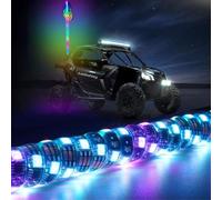 RGB Spiral Lighted Whips With Reverse Brake Turn Signal Light Chasing LED Antenna Light, 2/3/4 Ft LED Whip Lights For RZR Can-Am Polaris UTV ATV Accessories(4ft)