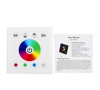 RGB Touch Panel Wall Mounted Touch Panel Led Strip Controller And Remote with DC 12-24V for RGB/RGBW/RGB+CCT Color Changing LED Strip Light(white)