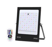 RGB Ultra Thin Led Floodlight Reflector Spotlight IP66 30W/50W/100W/200W Outdoor Lighting with Remote Control(50W)