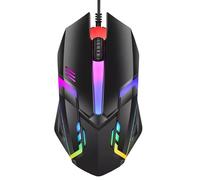 RGB Wired Computer Mouse, USB Wired Optical Mouse for Home and Office, 1000 DPI Accuracy, Optical Tracking, Easy Buttons, Ambidextrous Design, and Scroll Wheel, Compatible with Laptops, and Windows