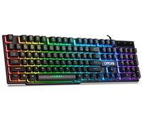 RGB Wired Gaming Keyboard,CHONCHOW Rainbow Multiple Color LED Backlit Keyboard USB Mechanical Feeling Keyboard for Gamer & Work