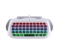 RGB Wireless Controller Keyboard for and Pro - Compact Gaming Chatpad with Built-in Speaker, 3.5mm Audio Jack, BT 3.0, 500mAh Battery(White)