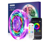 RGBIC Led Strip Light 6m, Led Tape Light Kit with Remote and APP Control, RGB Using IC Chips Control Rainbow Colour, USB Powered, Bluetooth Music Sync Color Changing LED for Bedroom,Home Decoration