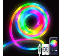 RGBIC Neon LED Strip Lights, 5M USB Easter Tree Rope Light with APP/Remote Control, Colour Changing, Music Sync, 5V Valentines Flexible Waterproof Outdoor Lights for Bedroom Gaming Room Wall DIY Decor