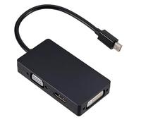 RGBS 3-in-1 Mini DisplayPort to HDMI DVI VGA Adapter, Mini DP to HDMI/DVI/VGA Converter Cable for Apple MacBook Pro/Air, iMac, Microsoft Surface Pro, Full HD 1080p