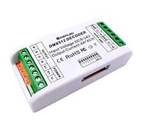 RGBW 4 Channel DMX Decoder,Mini RGB RGBW LED Strip Controller 16A DMX 512 Dimmer Driver Ambiance lighting Controller For LED Strip Lights DC12-24V