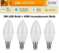 RGBW LED E14 Smart Candle Light Bulb 5W Color Changing Works With Alexa & Google