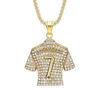 RGEVGER Jersey Number 7 Pendant Necklace for Men, Hip Hop Soccer Diamond Jersey Pendant, Football Fan's Favorite for ronaldo necklace Jewellery, for Ball Game Lovers Punk Sport Jewelry