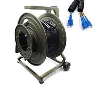 RGFDLJN Outdoor patchcord 2 4 6 8 core 500m 5mm singlemode fiber optic armored TPU LSZH with BX-03 metal drum wheel retractable pull rod(8 cores TPU SC-SC)