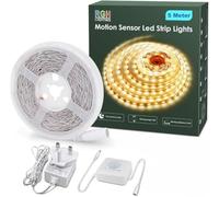 RGH LIGHTING Motion Sensor Led Strip Lights 5 Meters, 3000K Warm White Led Light Strip, 2 Activated Modes Led Tape Lights for Cabinet Kitchen Living Room Bedroom Stair Conservatory Garage and Bar
