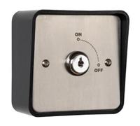 RGL Electronics KS-1 Single Gang MAINTAINED Key Switch with Stainless Steel Plate - Latching On/Off Keyed Override Switch, Surface/Flush Mount, NO/NC Contacts, 2 Keys