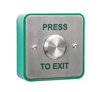 RGL Vandal Resistant Square "Press to Exit" Button Round Raised Push Switch for Door Release and Access Control