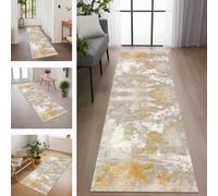 Rglxing Carpet Runners for Hallways Kitchen Laundry Entryway Non-Slip 40X120CM Washable Grey Orange Runners Rugs Area Rugs for Floor Door Mat Runner for Hallway Entryway Bedroom Laundry Room