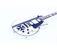 RGM105 James Hetfield Maltese Cross White Miniature Guitar with leather strap