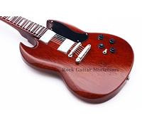 RGM226 ACDC Angus Young Natural Wood Miniature Guitar Including leather guitar strap