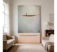 RGsixiot Canvas Wall Art Minimalist Vertical Surreal Man with Boat