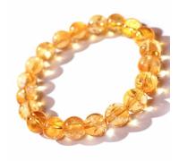 rgwtgkyh Citrine Bracelet for Women Men Natural Citrine Crystal Cracelet Gemstone Beaded Stretch Bracelets Chakra Jewelry Gift for Bringing Wealth Success, adjustable, Copper, natural gemstones