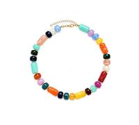 rgwtgkyh Colorful Chunky Beaded Choker Necklace for Women Statement Dopamine Multicolor Rainbow Beaded Necklace Boho Summer Beach Vacation Jewelry, L, Resin, No Gemstone