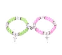 rgwtgkyh Cross Matching Bracelets for Couple Women Men Vintage Crucifix Heart Stone Bracelet Pink Green Beads Bracelets Friendship Relationship Promise Bracelet for Best Friends Trendy Jewelry Gifts