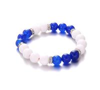 rgwtgkyh Peace Matching Bracelet for Couple Women Men Blue Green Bead Stretching Bracelet Handshake Peace Sign Friendship Inspirational Bracelet for Best Friends Trendy Jewelry Gifts, adjustable