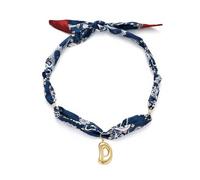 rgwtgkyh Silk Scarf Necklace With Initial Charm Boho Bandana and Gold Bubble Letter Pendent Western Jewelry Accessories for Women Cowgirl, L, Brass, No Gemstone
