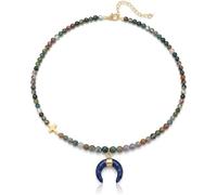 rgwtgkyh Turquoise Beaded Choker Necklaces for Women Western Crescent Moon Pendant Side Cross Turquoise Necklace Boho Cowgir Cowboy Heishi Style Jewelry Gift, L, Stainless Steel, No Gemstone