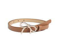 rgwtgkyh Womens Leather Belt Gold Bow Skinny Belt for Dresses Dress Jeans Ladies Thin Waist Belt for Pants, Brown, Large