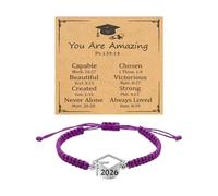 RGYBAO 2026 Graduation Cap Flat Knot Bracelet Handmade Nylon Cord With Stainless Steel Charm For Graduation And Memory