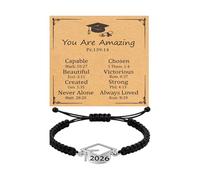 RGYBAO 2026 Graduation Cap Flat Knot Bracelet Handmade Nylon Cord With Stainless Steel Charm For Graduation And Memory
