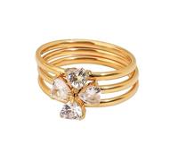 RGYBAO 3pcs/Set Minimalist Set 18K Gold Color Plated Adjustable Size Stacked Rings for Women Fashion Party Jewelry