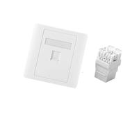RGYBAO 4 Port RJ45 Networking Wall Plate 86 Type Single Port RJ45 Wall Flat Face Plate Ethernet Networking Socket Panel Accessories Home Panel