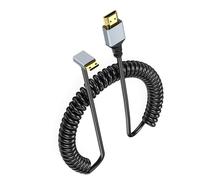 RGYBAO 4K Video Extension Coiled Cable 90 Degree Angled Option Option 4K60Hz Spring Cord for Tablets Laptops and More 50-200CM
