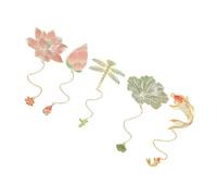 RGYBAO 5 Pcs Metal Bookmarks Leaf Shape Book Markers Chinese Styles Bookmarks with Tassels Page Marker Reading Bookmarks
