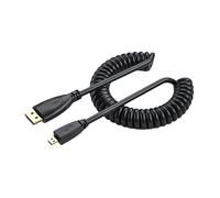 RGYBAO 50-200cm Adjustable HDTV Port 4K Coiled Cable Male to Male Adapter Cord for TVs and Display Monitors 1.4 Version