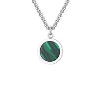 RGYBAO Adjustable Length Clavicle Chain Stainless Steel Oval/Round Pendant Necklace Lightweight Geometric Jewelry Accessories Unique Texture Necklace
