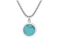 RGYBAO Adjustable Length Clavicle Chain Stainless Steel Oval/Round Pendant Necklace Lightweight Geometric Jewelry Accessories Unique Texture Necklace