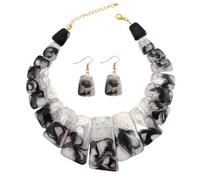 RGYBAO Clavicle Chain Necklace and Drop Earrings Set Distinctive Necklace and Earrings Set for Women Who Love Vintage Charm