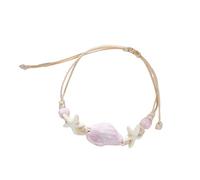 RGYBAO Delicate Ceramic Shell Beaded Adjustable Bracelet For Women Beach Jewelry With Natural Conch Accents