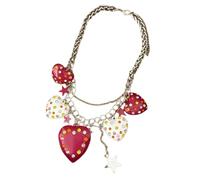 RGYBAO Fashionable Punk Multilayer Necklace Adorned with Geometric Star and Fruit Charm Unique Collarbone Chain Adornment Fashionable Alloy Jewelry for Girls