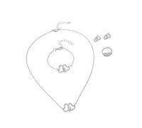 RGYBAO Finish Stone Jewelry Set Root Heart Plan Mixture Necklace Bangle Earrings for Spouses Donations Double Heart Stone Jewelry Set