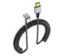 RGYBAO HDTV 4K Coiled Cable 90 Degree Right Angled HDTV Male to HDTV Male Adapter Spring Spirals Cord 4k 60HZ 2160P/1080P/720P