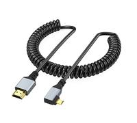 RGYBAO HDTV 4K Coiled Cable 90 Degree Right Angled HDTV Male to HDTV Male Adapter Spring Spirals Cord 4k 60HZ 2160P/1080P/720P