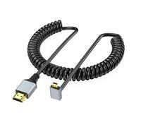 RGYBAO HDTV 4K Coiled Cable 90 Degree Right Angled HDTV Male to HDTV Male Adapter Spring Spirals Cord 4k 60HZ 2160P/1080P/720P