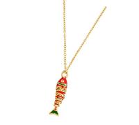 RGYBAO Minimalist Oil Drip Fishes Pendant Necklace with Adjustable Chain Dainty Neck Chains Everyday Clavicle Chain Jewelry Lovely Fishes Charm Necklace