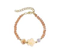 RGYBAO Portable Ceramic Marine Animal Featuring Starfishes Snail Charm and Crystals Beads Sweet Crystals Bead Adjustable
