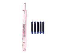 RGYBAO Retractable Fountain Pen with 5 Inks Cartridges 0.38mm Metal Fountain Pen Retractable Inks Pen for Writing Journaling